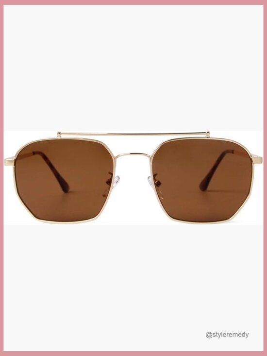 Retro Aviator Sunglasses, Lightweight Metal Frame, UV400 Protection main image 4